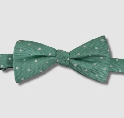 $49 Countess Mara Men's Green White Polka Dot Pre-Tie Bow Tie - Image 1 of 3