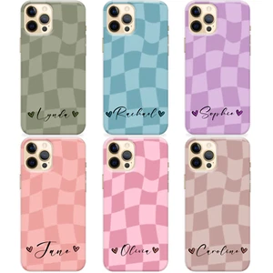 FUNDA DE SILICONA PERSONALIZADA PARA TELÉFONO PASTEL NOMBRE CORAZÓN PARA IPHONE 13 12 11 14 - Imagen 1 de 21