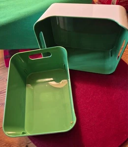2 Uppdatera Boxen, Höhe 11 cm, Weiß/Grün, wie abgebildet - Bild 1 von 1