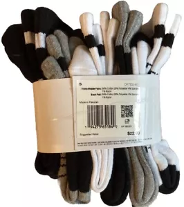 Nike Dri Fit Socks CK7302 NEW Youth 3Y-5Y Women’s Size 4-6 Crew WHITE GREY BLACK - Picture 1 of 3