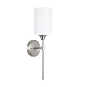 Vintage Bathroom Vanity Light Fixtures Brushed Nickel Sconce Glass Wall Sconce - Picture 1 of 8