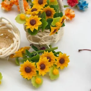 10 bunches Miniature Sunflower, Miniature Flower Garden Dollhouse 1:12 scale - Picture 1 of 5