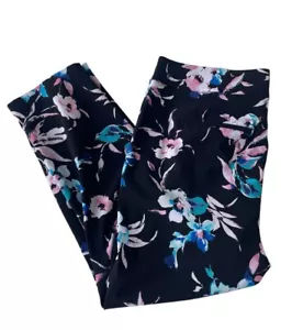Lane Bryant The Allie Floral Ankle Pant Power Stretch Pockets Sz 22R Black Multi - Picture 1 of 3