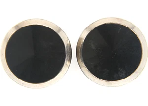 C1920s Antique Black Glass Silver Luster Faceted Tapered Conical Button Set LOT - Picture 1 of 3