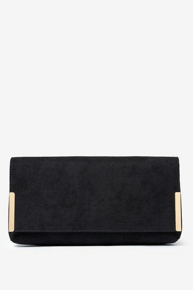 Dorothy Perkins schwarze Metall Side Bar Clutch Tasche brandneu mit Etikett - Neu