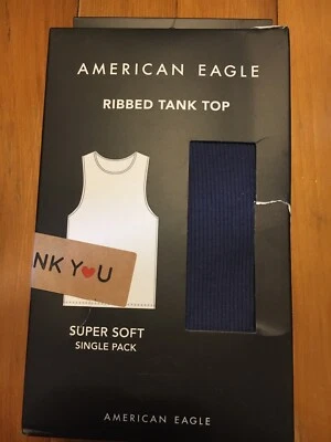American Eagle Outfitters-Size LARGE -Men’s SOFT Tank Top-Ribbed-BLUE NIB - Image 1 of 4