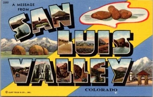 San Luis Valley CO Colorado großer Grußbrief Vintage Postkarte unverpostet - Bild 1 von 2