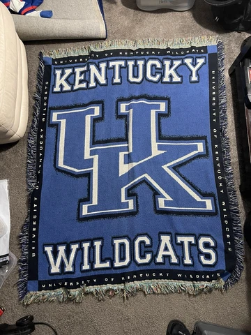 University of Kentucky Wildcats UK College Blanket Afghan Throw Tapestry Cover