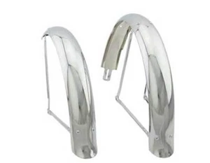 Lowrider 20" Lowrider Bike Flared Adjustable Fender Set Chrome Bicycle Fender - Picture 1 of 1