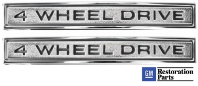 Par de emblemas de guardabarros para camioneta Chevy/GMC K10 68-72 diestro y derecho "4 ruedas motrices"  Foto 1 de 4