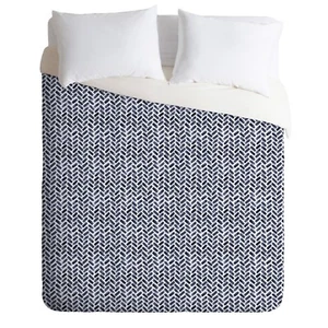DENY Designs Indigo Little Arrow Polyester Watercolor QUEEN Duvet Cover          - Picture 1 of 8