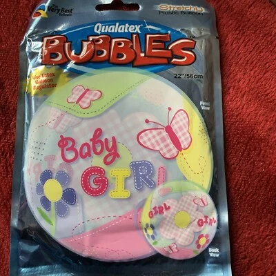 Baby Girl Pink  Bubble Uninflated Helium Balloon — 第 1/2 张图片