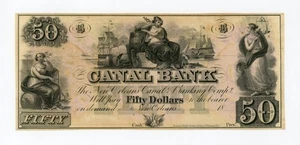 1800's $50 The Canal Bank - New Orleans, LOUISIANA Note CU - Picture 1 of 2