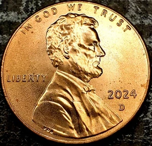 2024 D Lincoln Shield Cent-AU/BU Doubled-Die Reverse! Split Serifs! Newly Found! - Picture 1 of 13
