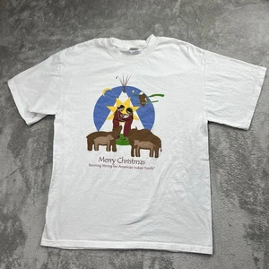 Merry Christmas Indianer Indianer Jugend Shirt weiß Größe L - Bild 1 von 6