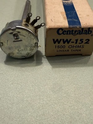 CENTRALAB WW-152 1500 OHM 5W LINEAR TAPER POTENTIOMETER   - Image 1 of 4