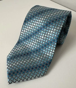 Perry Ellis Portfolio Men Regular fit Silk Tie Necktie One Size Blue Geometric - Picture 1 of 4