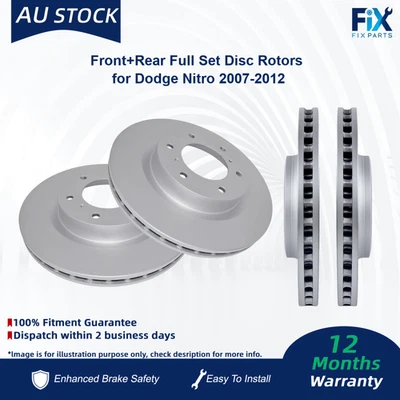 Front+Rear Full Set Disc Rotors for Dodge Nitro 2007-2012 - image 1 of 4