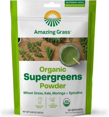 Amazing Grass Super Greens Booster: mezcla de batido en polvo con...  Foto 1 de 4