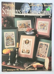 LEISURE ARTS SCRIPTURES OF THANKSGIVING COUNTED CROSS STITCH BOOKLET NEW - Picture 1 of 2