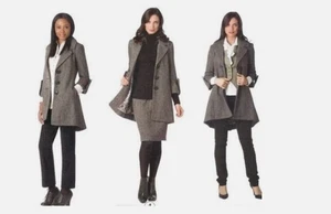 CAbi #169 Shakespeare Brown Tweed Wool Blend Coat Jacket Sz 4 - Picture 1 of 6