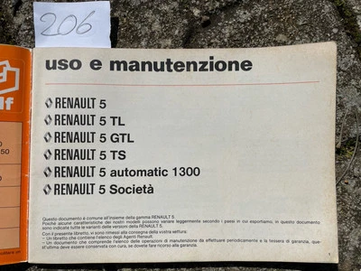 Libretto uso e manutenzione Renault 5 - 1981 - Originale - Immagine 1 di 4