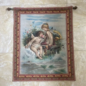 Stendardo  stampato su tela con angioletti 73 × 60 cm, supporto in legno - Picture 1 of 3