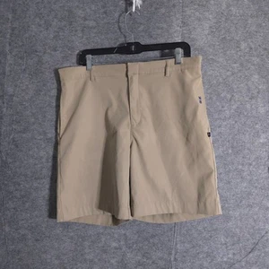 Dennis Uniform Mens M34 Khaki Flat Front Stretch Twill Shorts Solid Brown - Picture 1 of 13