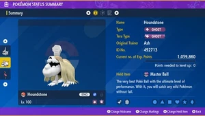 Pokemon Scarlet and Violet PSV - Shiny 6IV Houndstone - Picture 1 of 3
