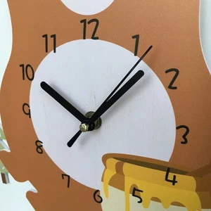 1pc Swing Clock Baby Room Wall Decoration Wall Clock Cartoon Bear Shape Design - Picture 1 of 11