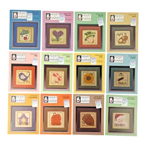 Monthly Mania Complete Full Set 12 Cross Stitch Charts Jan-Dec | Heart In Hand - Picture 1 of 5