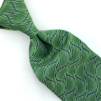 Corbata Thomas Rosa Inglaterra Verde Azul Púrpura Ondas Corbata Lujo Seda L3 Nueva Foto 1 de 4