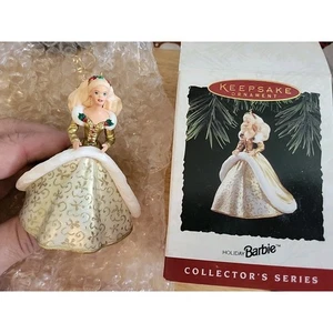 NIB 1994 Hallmark Holiday Barbie Ornament #2 Collector’s Series Gold Dress - Picture 1 of 3