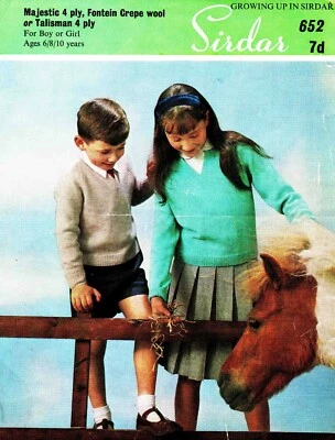 Boy Girl Raglan Sweater - Sirdar 652 Size 66-76cm 26-30in knitting pattern - Image 1 of 2