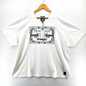 Pendleton x Wrangler Logo T Shirt Short Sleeve White Tee Cotton Crew Mens 2XL - Picture 1 of 12