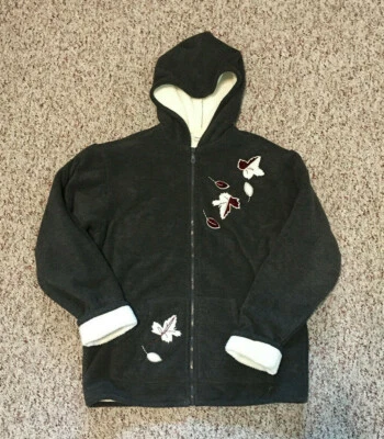 Abrigo Chaqueta con Capucha Blanco Ciervo Carbón Forrado Crema Pequeño (4-6) Hojas Puños Foto 1 de 4