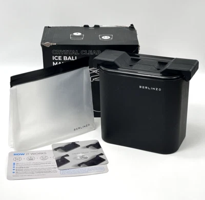 Máquina de bolas de hielo transparente Berlinzo 2 moldes 2,4" vajilla de cóctel de fusión lenta Foto 1 de 4