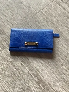 Dsquared2 Cartera Larga Piel Azul Real en Piel. Tiene herrajes tono dorado nunca usado - Imagen 1 de 12