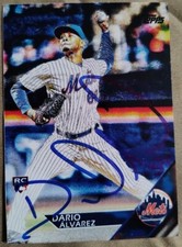 DARIO ALVAREZ AUTOGRAPHED SIGNED CUSTOM CARD NEW YORK METS BASEBALL 