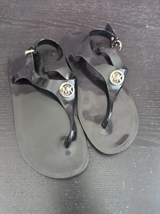 Michael Kors Black Jelly Sandals Size 8 Womens Shoes - Picture 1 of 9