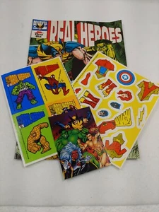 Real Heroes Marvel Comic Book By Pizza Hut with Extras - Picture 1 of 5