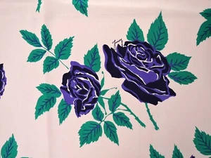Fabric Silk Crepe Juicy Couture Designer 1930 1940 Floral Rose Pink Purple 2.75y - Bild 1 von 8