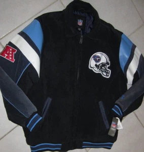 MENS XXL 2XL TENNESSEE TITANS NFL GIII FULL ZIP SUEDE LEATHER JACKET BIG EMBLEM - Picture 1 of 8