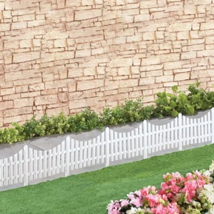4PC Flexible White Picket Fence Garden Landscape Border Edging - Covers 8 Feet - Picture 1 of 8