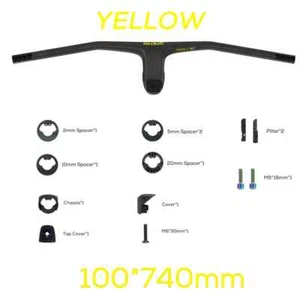740mm FRASER IC -20° Full Carbon Integrated Cockpit MTB Bicycle Handlebar - Picture 1 of 42