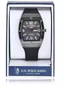 U.S. Polo Assn. Herren Analog Uhr GunMetal Grau Schwarz Silikon Armband c87 - Bild 1 von 3