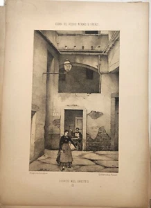 1887 CORTE NEL GHETTO RICORDI DEL VECCHIO MERCATO DI FIRENZE Mattani Carocci - Imagen 1 de 1