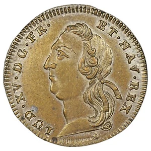 France jeton de Nuremberg Louis XV 1744 OPTIMO PRINCIPI laiton - SUP - Feu.9213 - Imagen 1 de 2
