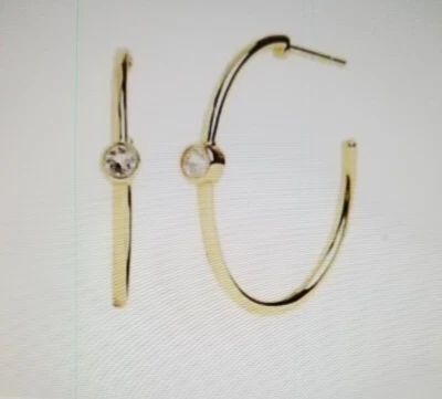 Pendientes de aro Marrin Costello curador enchapado en oro de 14 k topacio de plata de ley Foto 1 de 4