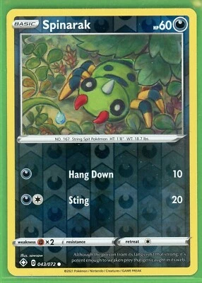 Spinarak 043/072 - Reverse Holo - Shining Fates - Image 1 of 2